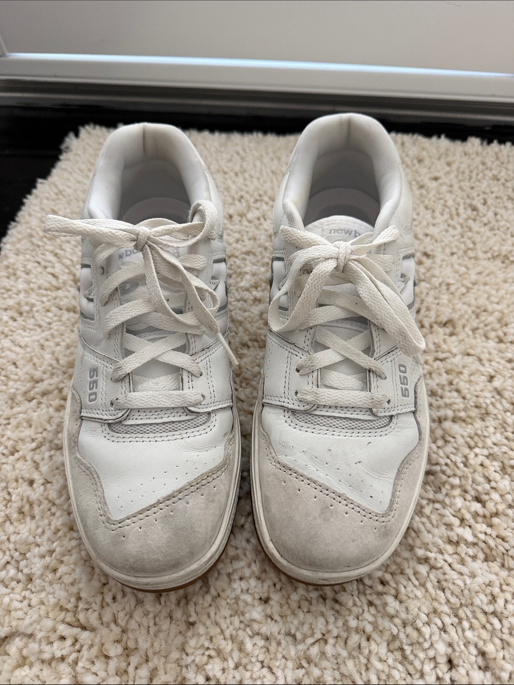 New Balance 550 Men’s Sneakers in White and Light Gray